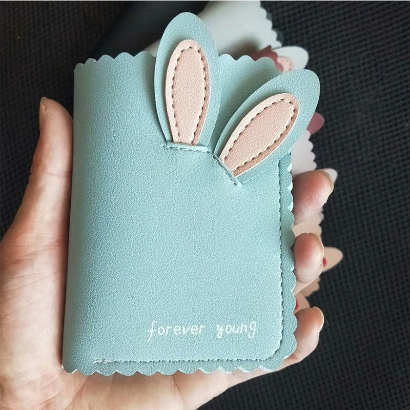 Женский короткий кошелек Kawaii маленький дизайнерский с отделением для карт и