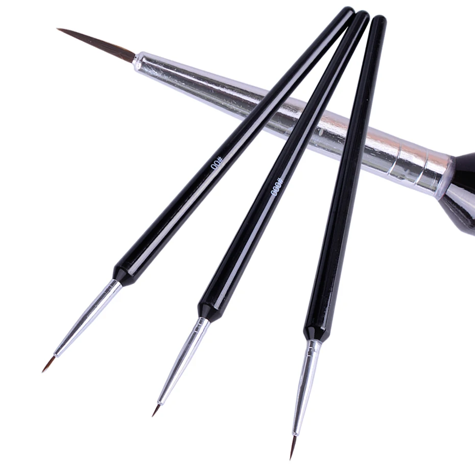3 шт кисти для ногтей, кисть для рисования ногтей, карандаш для самостоятельного дизайна ногтей, ручка для рисования, акриловая УФ-гелевая ручка, инструмент для маникюра и салона JIH013