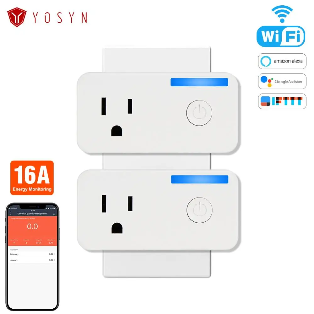 

wifi Smart plug US 16a Remote-control socket plug Voice Intelligent Control Compatible with Google Home Alexa 16a wifi plug