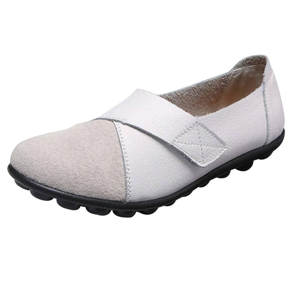 Ортопедические лоферы из искусственной кожи; повседневная обувь на плоской подошве с мягкой подошвой для женщин; Студенческая обувь; MUG88 - Цвет: Белый