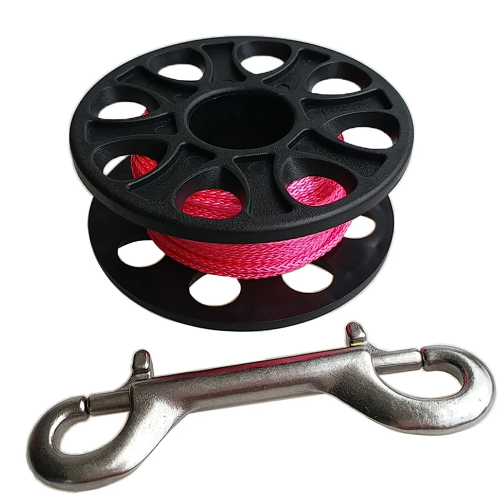 Plastic Dive Reel, Guide Line Finger Spool 18m / 30m Line & Dual Ended Bolt Snap Clip for Scuba Diving