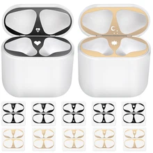 Модная Защитная Наклейка для AirPods 1 2 металлическая Пылезащитная наклейка с рисунком для Airpods 2 1 чехол для наушников наклейка