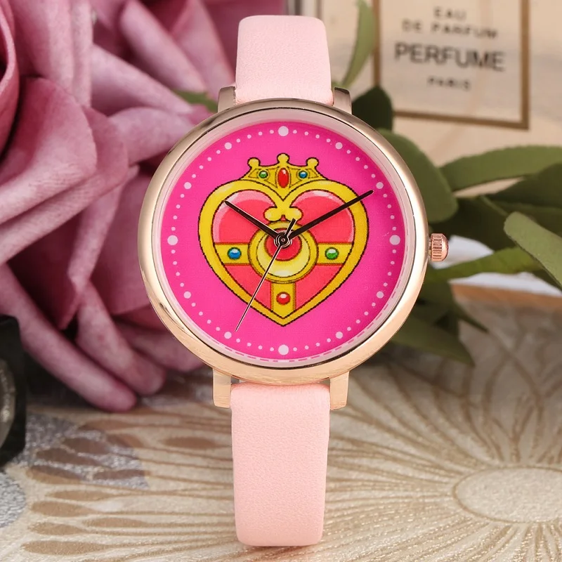 Аниме Сейлор Мун карты Captor Sakura японский мультфильм милые наручные часы косплей для женщин девочек оружие Магия кварцевые часы подарок