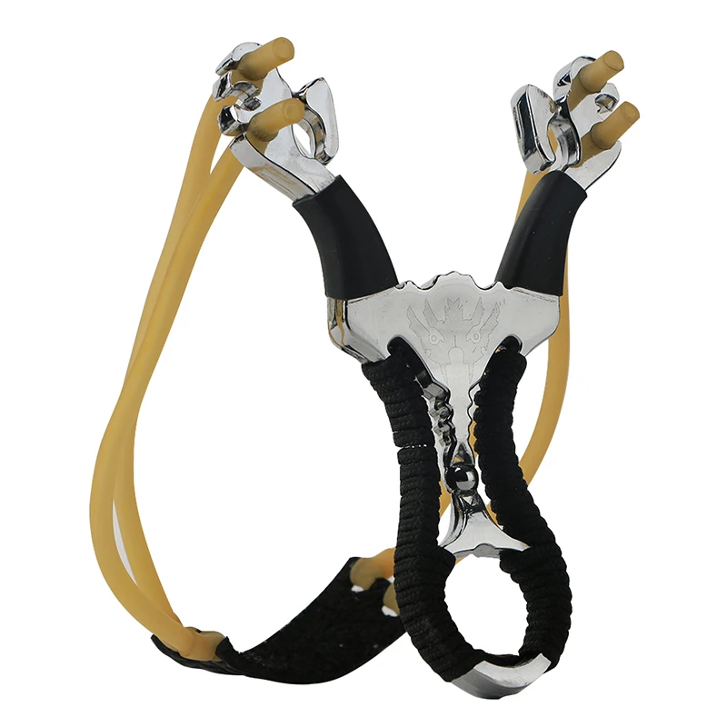 

Slingshot Hunting Steel Catapult Outdoor Games Tool Hunting Stainless Alloy Slingshot with Quality Rubber Bands