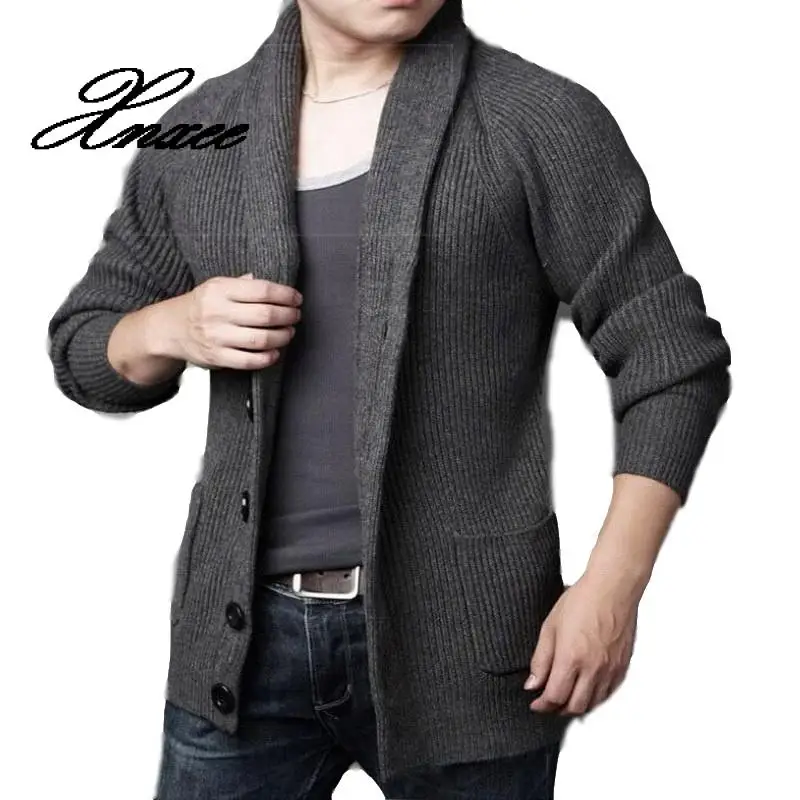 

2019 Men Sweater Coat Plus Size Cardigans Men Casual Sweater Thick Warm Autumn Winter Male Single Breasted Cardigan Xnxee