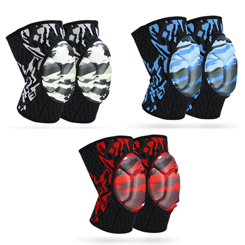 2Pcs Basketball Knee Pads Sleeve Brace Elastic Knee Pad Protective Gear Patella Foam Support Volleyball Support Knee Pad Red