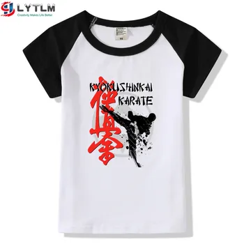 

0879# Summer Top T Shirt Boys Karate Clothes Girl Tshirt Children Kyokushinkaikan Tee Shirt Sport Femme XXX Kids Modal T-shirts