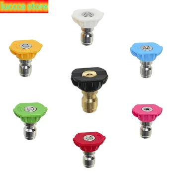 

Pack of 7 Pressure Washer spray nozzle tips 1/4 inch connector set of great variety, support up to 5.000 PSI.