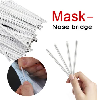 

100Pcs Adhesive Flat Bar Mask Positioning Strip Trimming For Bridge Band Clip Of Nose DIY Mask Nose Bridge Accessories