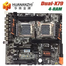 HUANANZHI X79 двойной ЦП LGA2011 LGA 2011 материнская плата с двойным процессором DDR3 подходит для серверного ЦП и серверной памяти майнинга