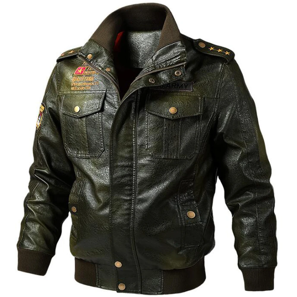 two sizes smaller Мужское пальто из искусственной кожи, байкерская куртка с длинным рукавом, зимняя мужская мотоциклетная куртка из искусственной кожи, модное пальто на молнии, уличная одежда D40 - Цвет: two sizes smaller