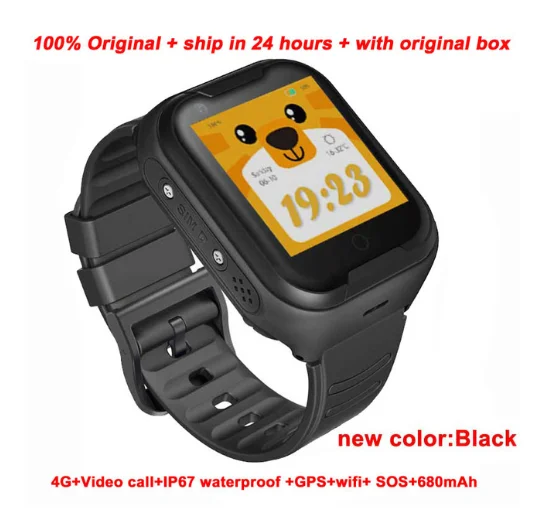 4G Black color A36E 4G Детские Смарт-часы IP67 Водонепроницаемый gps Wi-Fi LBS видео голосовой вызов удаленный монитор Шагомер колочок для студентов дети ребенок - Цвет: 4G Black color
