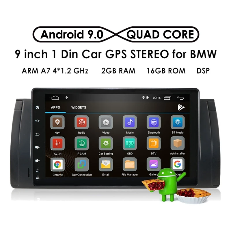 9 дюймов Android 1 2 + 16G Автомобильный GPS навигатор мультимедийный плеер Bluetooth