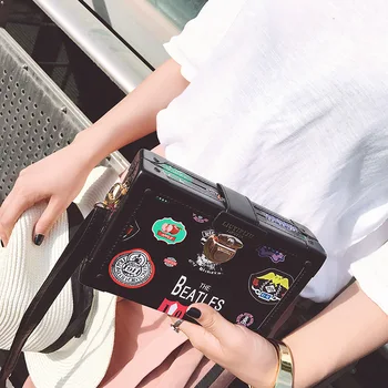 

2020 New Style Shoulder Bag Cross Bag Fashion Korean Fashion Women's Bag Printing Box Bag Fashion Women's Small Square Bag