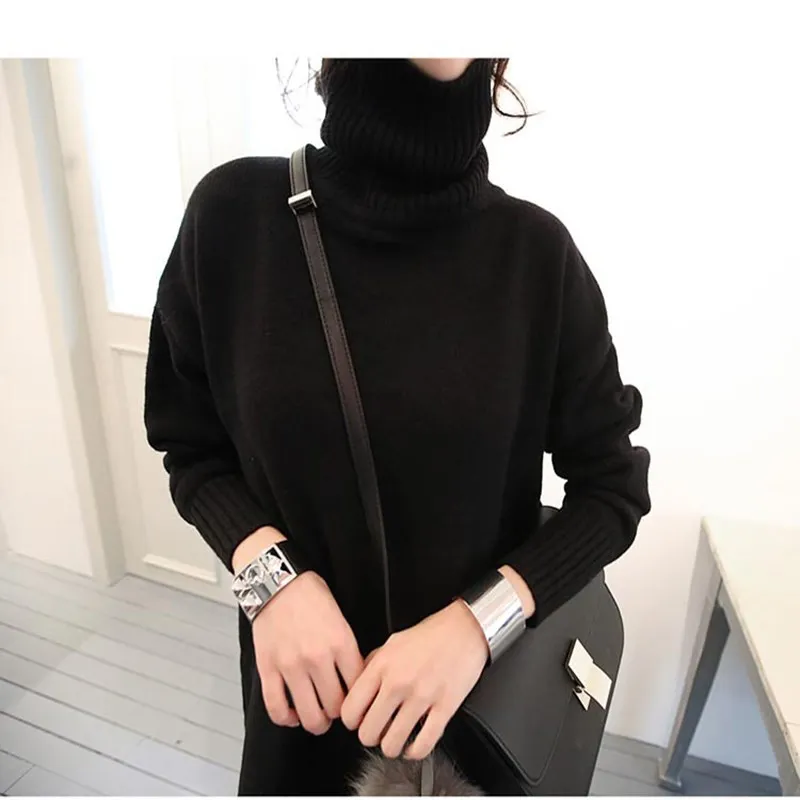 Cashmere sweater women thick and loose plus size