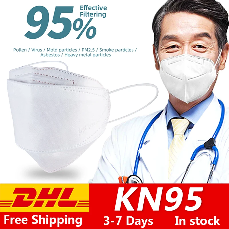 

Disposable N95 mask Dustproof FFP2 Face Mouth Masks Anti PM2.5 Anti Influenza Breathing Safety Masks Face KN95 MASK DHL shipping