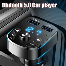 Car Bluetooth 5.0 Audio Player Dual USB for U Disk & Phone Charger Adapter Car Cigarette FM Bluetooth Transmitter Receiver