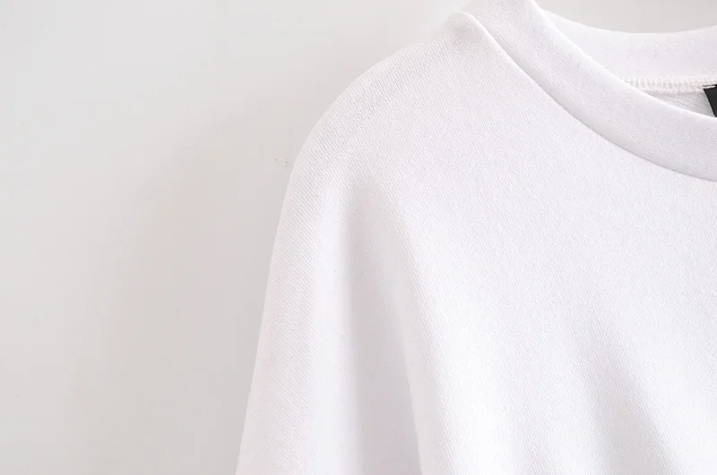 Fashion Za Women Sweatshirt Casual White Black Patchwork Oversized Sweatshirts Long Sleeve O Neck Pullover female Loose Top