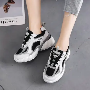 

2019 Autumn new Women lace-up sneakers Korean fashion breathable wild running shoes Women's mesh casual shoes C34-63