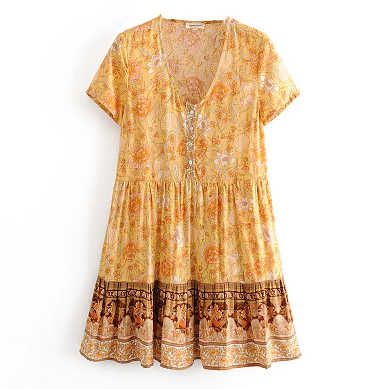 Женское Элегантное летнее платье с цветочным принтом пляжный сарафан в стиле