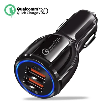 

20 Pcs/lot QC3.0 Dual USB Car Charger 6A Quick Charge 3.0 for iPhone X Xiaomi Mi 9 Samsung Galaxy S6 HTC super charging adapter