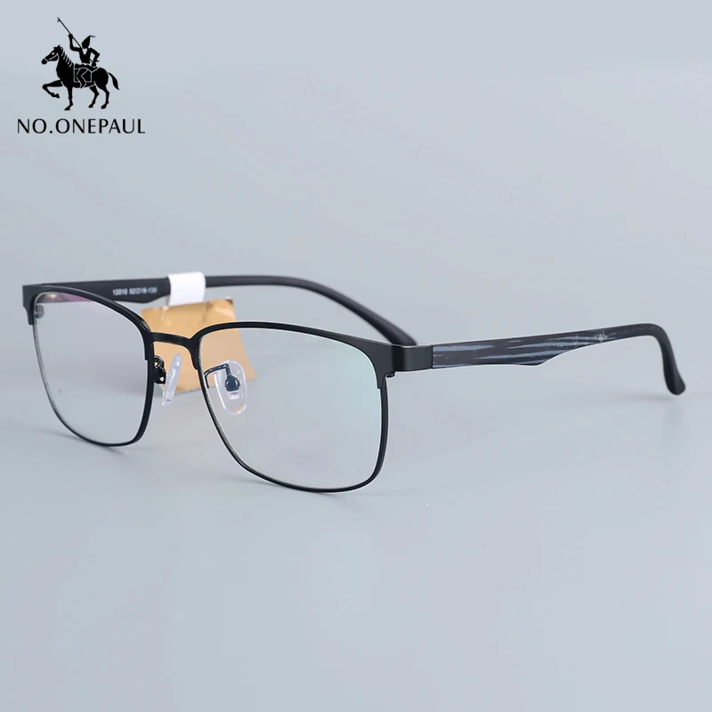 

NO.ONEPAUL Glasses Frame Ultralight Square Eye Myopia Prescription Eyeglasses Male Half Optical Frame Glasses Frame Men Titanium