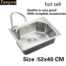 Роскошная мини-Раковина высокого качества для кухни с одним лотком, 304 пищевая нержавеющая сталь 520x400 мм