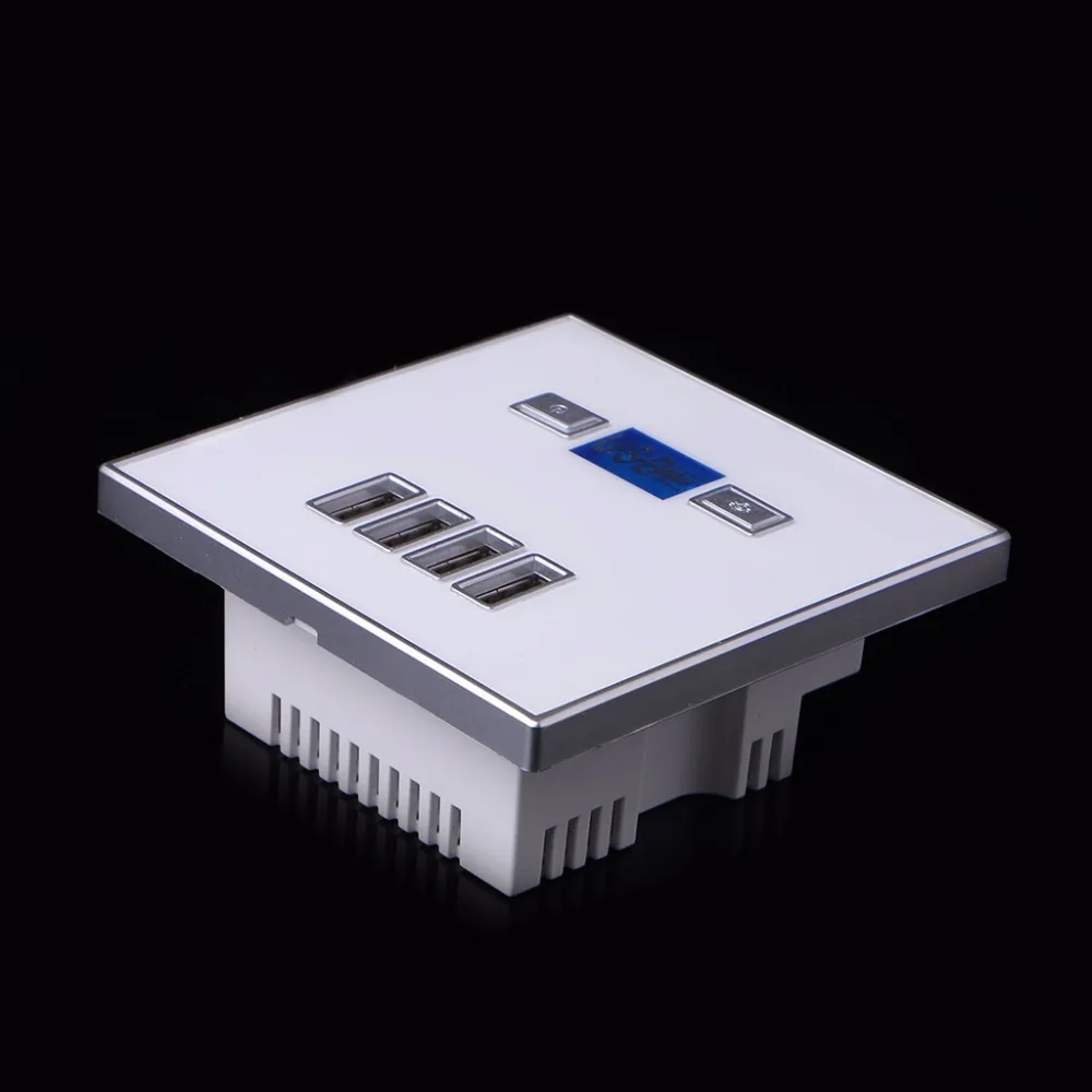 220V 4A 86 Тип 4 Порты usb стены Мощность гнездо адаптера Зарядное устройство Панель Быстрая зарядка розетки 3 цвета