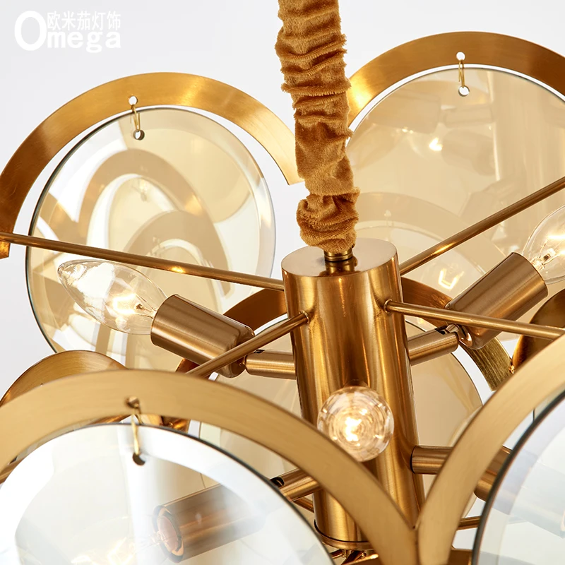 Postmodern creative brown glass chandelier Nordic living room bedroom designer art cafe restaurant lighting