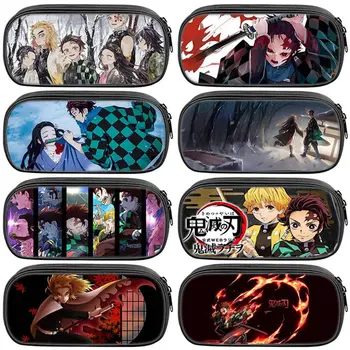 

Anime Demon Slayer Ghost Blade Cartoon Print Pen Bag Student Pencil Case Teenage Boy Girl Storage Bag Kids School Stationery