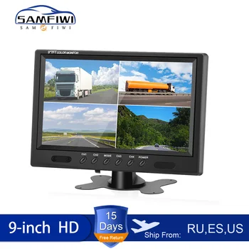 

9 inch TFT LCD Split Screen Quad Monitor Security Surveillance Car Headrest Rear View Monitor Parking Rear view Camera System