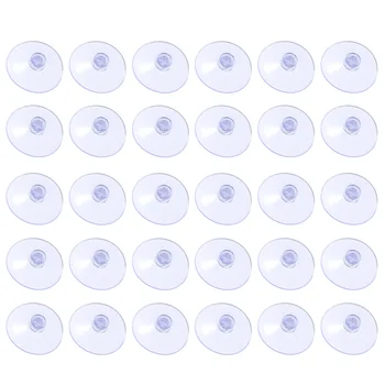 

30pcs PVC Clear Round Suction Cups Reusable Plastic Sucker Pads without Hooks (4.5CM)