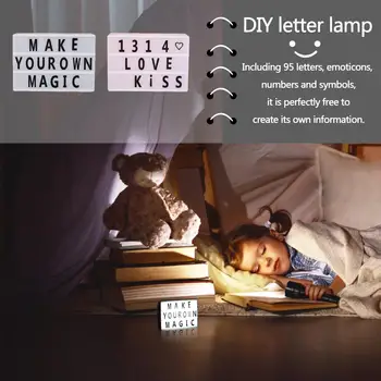 

DIY Letters A6 Combination LED Table Light Box Battery Powered Cinema Night Lamp for Wedding Decor Lovers Gifts