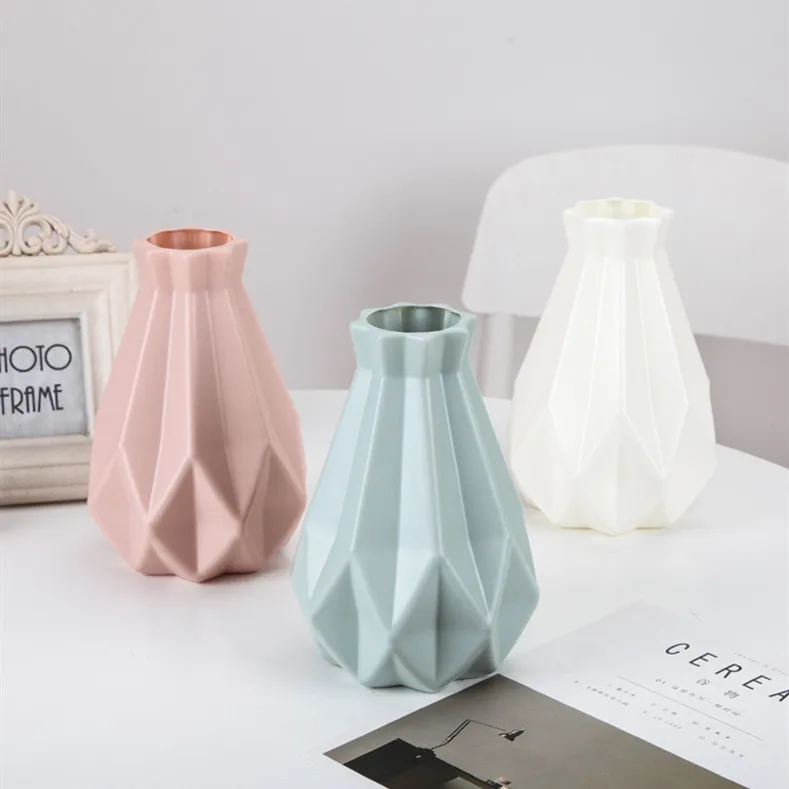 Цветочная ваза для украшения интерьера пластиковая ваза белая имитация керамического цветочного горшка Цветочная корзина скандинавские декоративные вазы для цветов