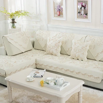 

Lychee Embroidery Floral Sofa Seat Cover Cotton Pets Cats Recliner Slipcover Home Furniture Protector Sofa Couch Cover