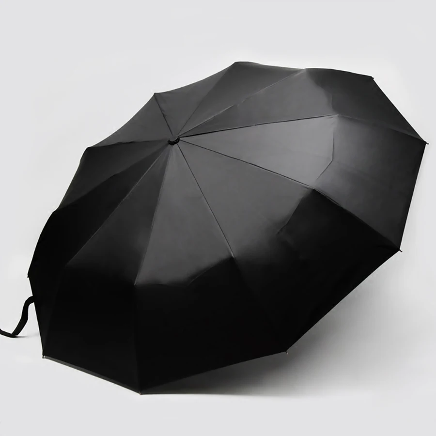 Luxury Wood Handle Male Man Business Windproof Umbrella Automatic 3 Folding UV Protection Anti Sun Umbrella Rain Women Black