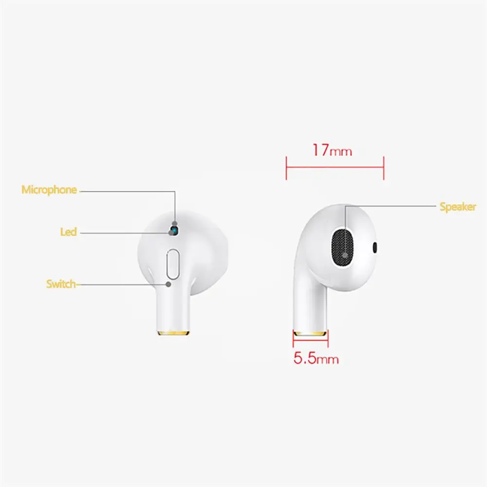 Мини Bluetooth гарнитура беспроводная Спортивная в уши невидимая Музыкальная гарнитура с зарядной коробкой микрофон наушники-вкладыши