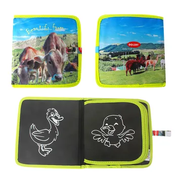 

Children's Portable Drawing Board Colorful Chalk Canvas Book Children's Drawing