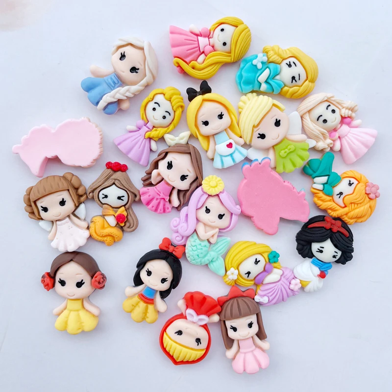 Resin Mini Cartoon Princess Flat Back Cabochon Scrapbook DIY Embellishments Accessories 20Pcs A58