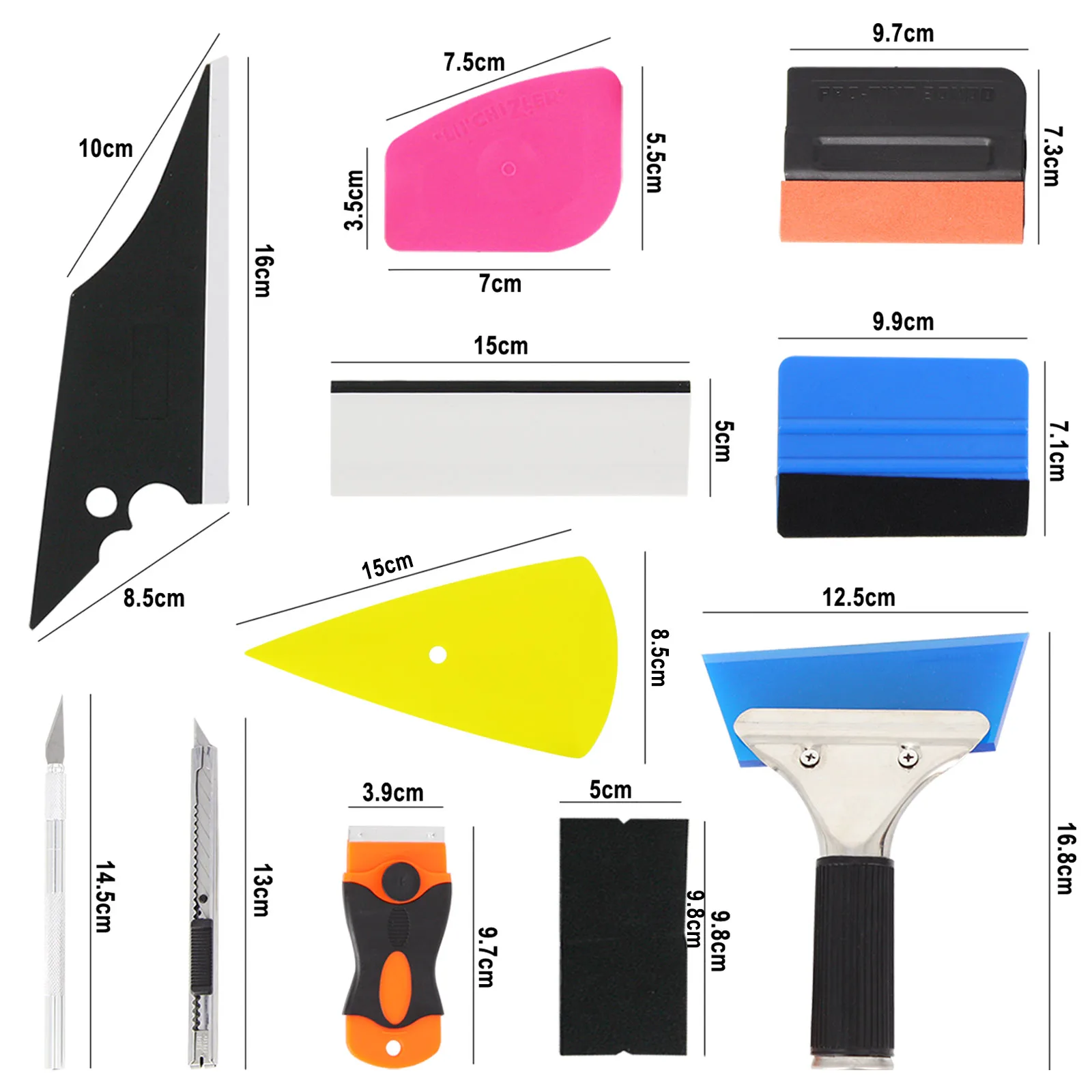 Car Wrapping Tools Vinyl Wrap Film Sticker Wrapping Auto Window Foil Squeegee Razor Scraper Cutter Aid Tinting With Storage Box 9/14pcs