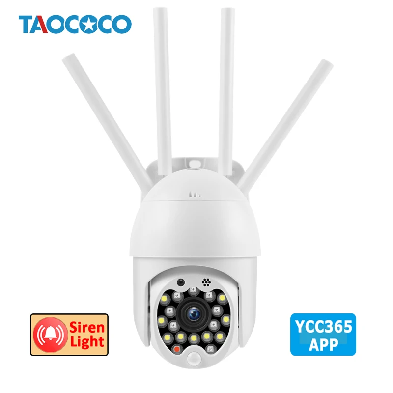 

1080P 2.0MP Outdoor Waterproof PTZ Camera WiFi Cloud HD Night Vision Security Camera Auto Tracking CCTV Camera with Siren Light