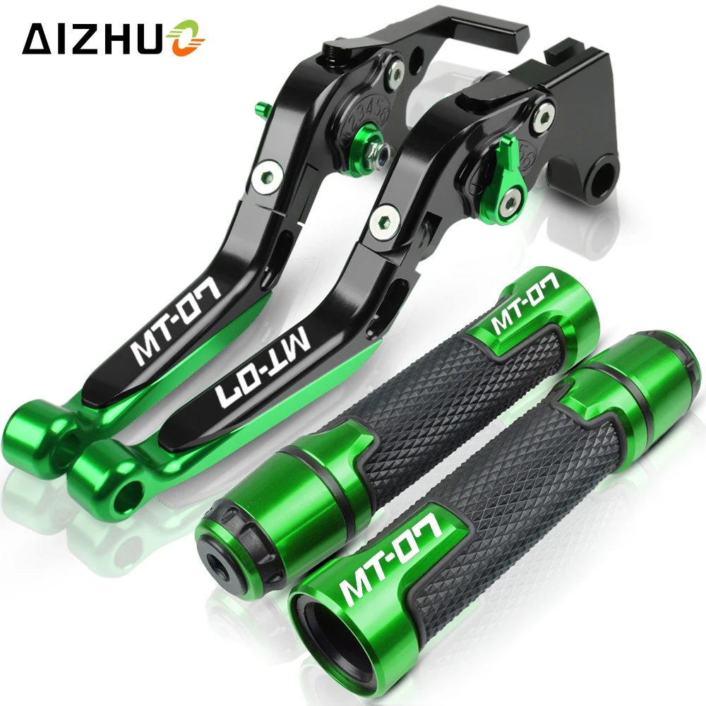 green1 Для YAMAHA MT-07 MT 07 MT07 мотоциклетные регулируемые складные тормозные рычаги сцепления рукоятки - Цвет: green1