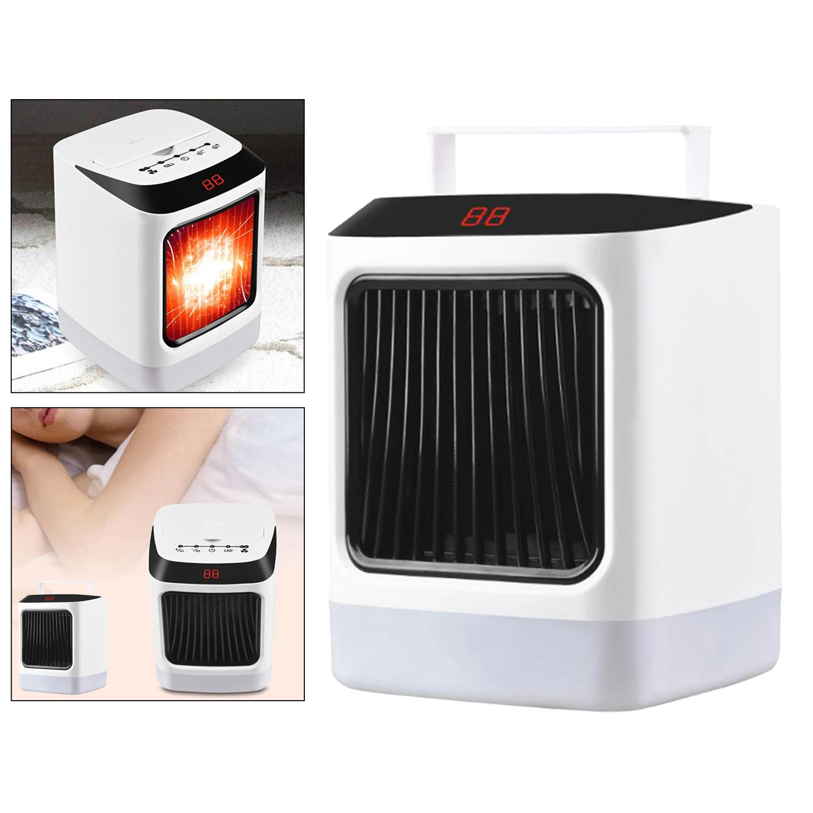 800W Portable Electric Ceramic Quiet Space Heater Fan Thermostat Fast Heating