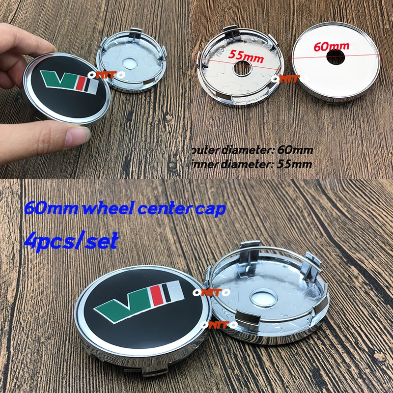

NEW Chrome 60mm 2.36" 4PC Car Wheel Center Cap car styling VII Logo Wheel Rim Covers Cap Dust-proof for Jetta Fabia Yeti