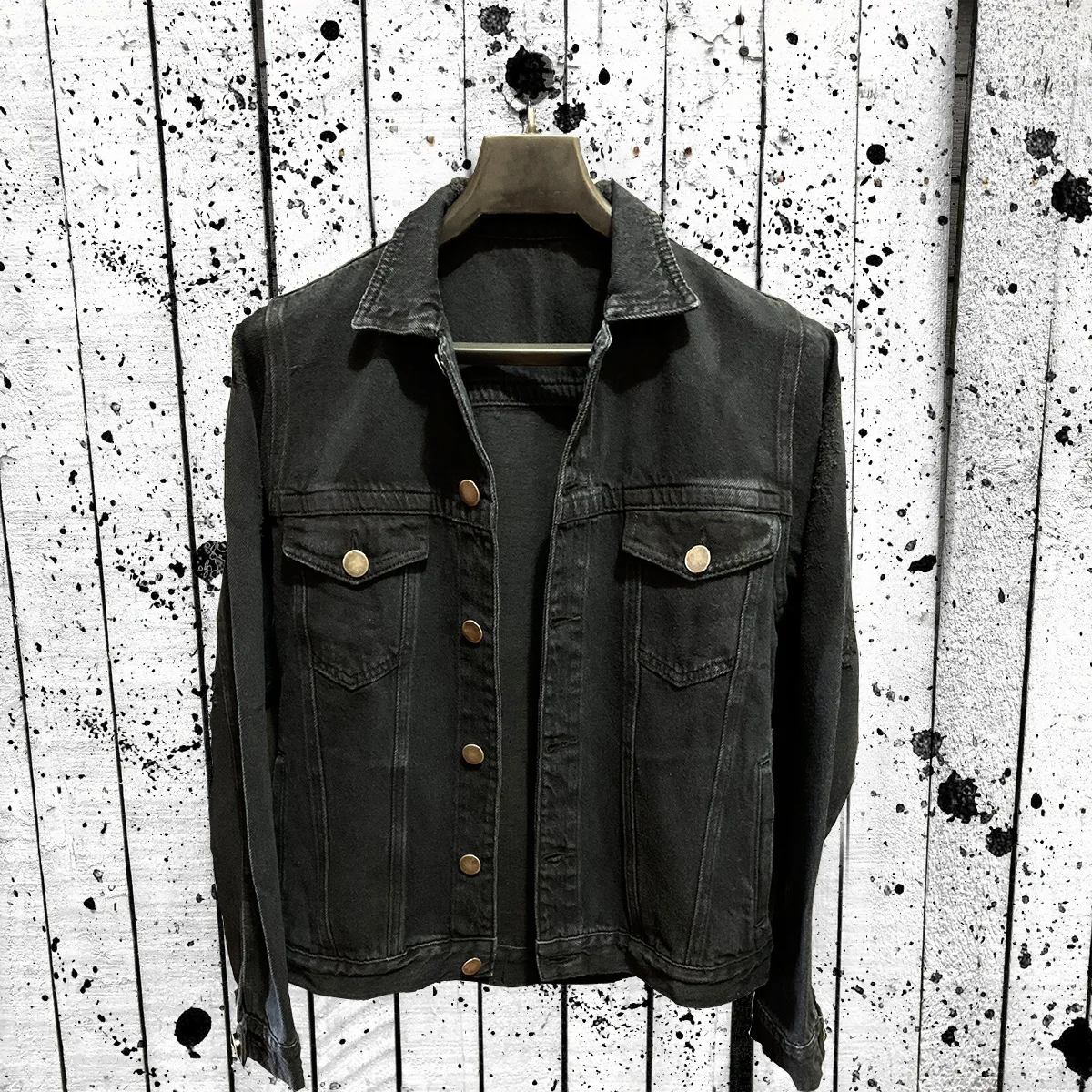 American Street Retro Denim Motorcycle Jacket, Washes Holes, Autumn and Winter, New, Wholesale