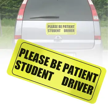 

New Driver Reflective Magnetic Sticker Car Vehicle Bumper Sign Safety Magnet Decal Yellow Car Signs Magnetic Safety Sticker