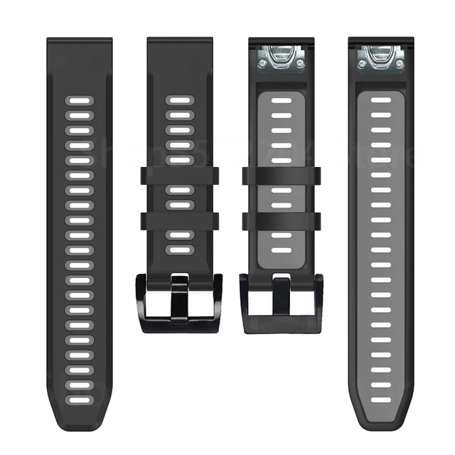 22 26MM Quick Release Bracelet Silicone Watch Wrist Band Strap For Garmin Fenix 6 6X Pro Fenix 5 5X Forerunner 935 945 Wirstband Bk-Gy