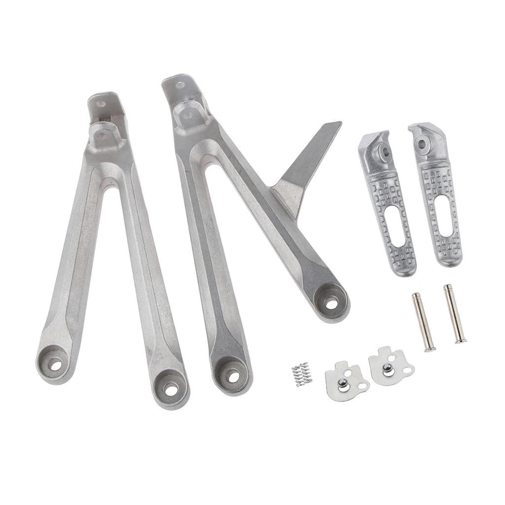 

Pair Racing Motorcycle Footrest Assembly and Pegs for Honda CBR 600RR 05-06 Silver