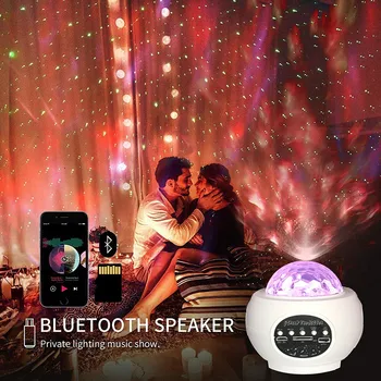 

LED Colorful Projector Blueteeth USB Voice Control Music Player Projection Lamp For Kid Children Baby Bedroom Bedside Lamp