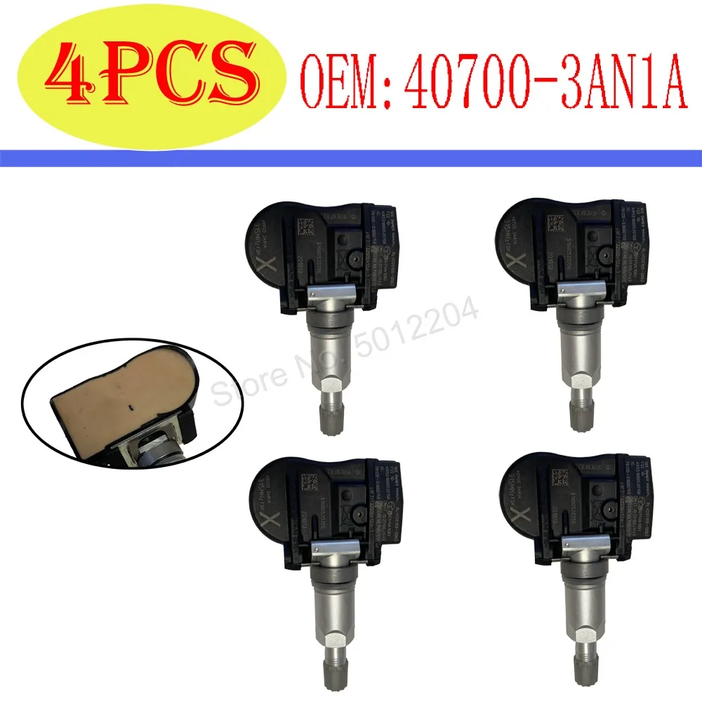 

4PCS Car Tire Pressure Monitor Sensor TPMS 40700-3AN1A for Nissan Juke Cube Versa Leaf Sentra